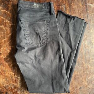 AG Adriano Goldschmied The Stilt Cigarette Jeans Black Raw Hem‎ Women's Size 26R